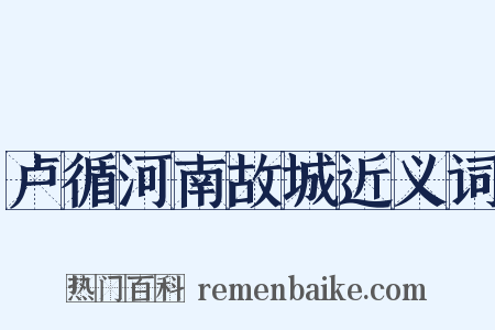 卢循河南故城近义词是什么意思的图片